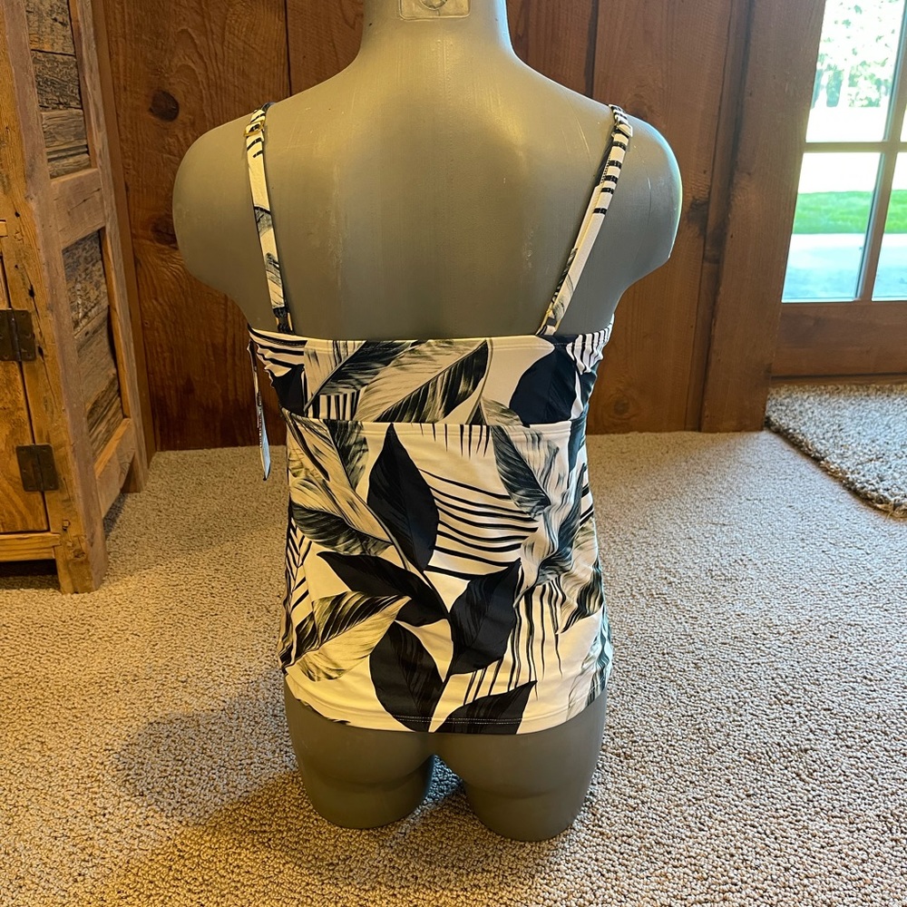 New LA BLANCA TANKINI swimsuit top FLORAL RESORT VACTION BEACH SWIM WEAR sz 8 - Picture 6 of 6